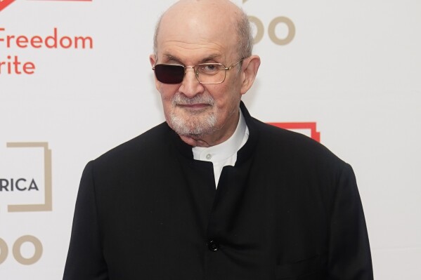 FILE - Author Salman Rushdie attends the 2023 PEN America Literary Gala Thursday, May 18, 2023, in New York. (AP Photo/Frank Franklin II, File)