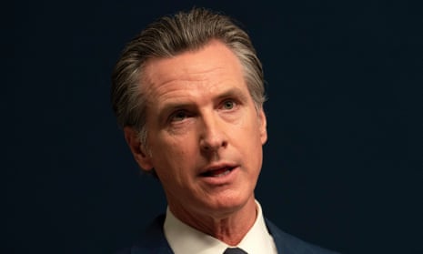 Gavin Newsom answers questions during a news conference on 26 September 2023.