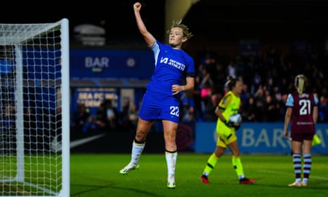 Erin Cuthbert celebrates sealing Chelsea’s 2-0 win over West Ham
