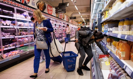 Customers in a Lidl supermarket