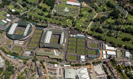 An aerial view of the All England Tennis Club as it now stands